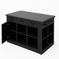 Schwarze Kücheninsel aus MDF mit 3 Schubladen und 9 Fächern