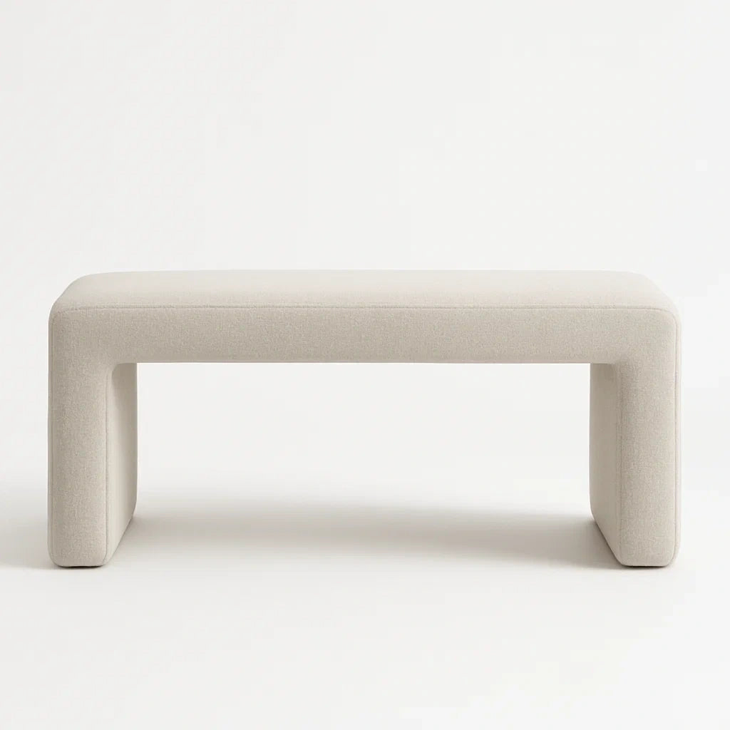 Polsterbank Creme Stoff 120x40x45 cm