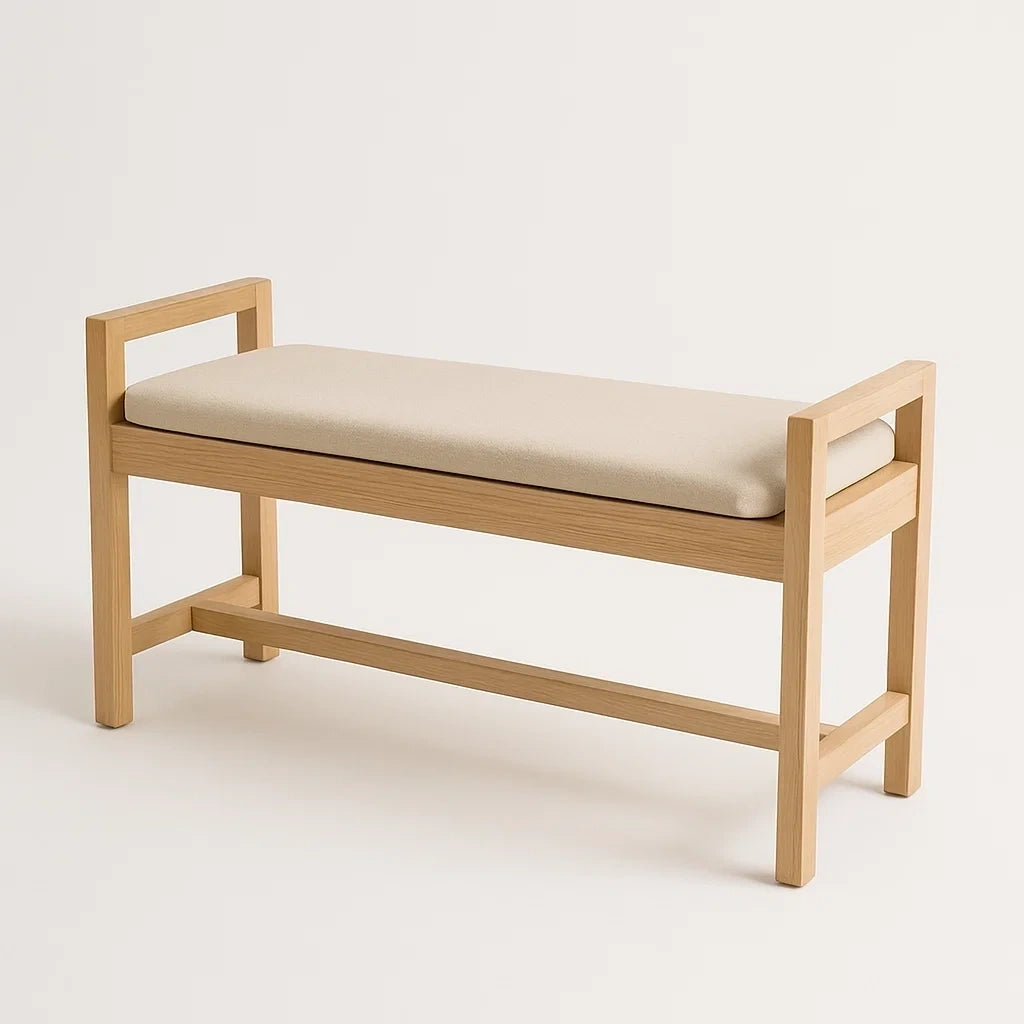 Holzbank mit Polster 120x40x50cm