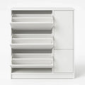 Schuhschrank Weiß MDF mit Klappfächern 80x40x90 cm