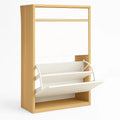 Schuhregal MDF-Holz mit Melaminbeschichtung Weiß 80x25x100cm