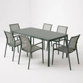 Gartenmöbel-Set aus Metall Dunkelgrün mit 6 Stühlen und Tisch