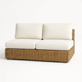 Rattan Sofa 2-Sitzer mit Weißen Kissen