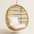 Rattan Hängesessel mit Kissen Beige